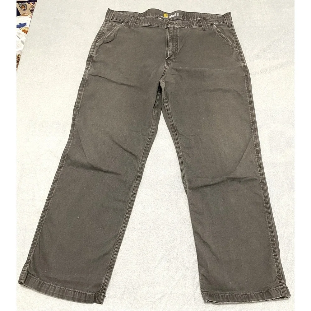 Carhartt Mens 40x30 Relaxed Fit Canvas Work Pants Shadow Grey 102291-306